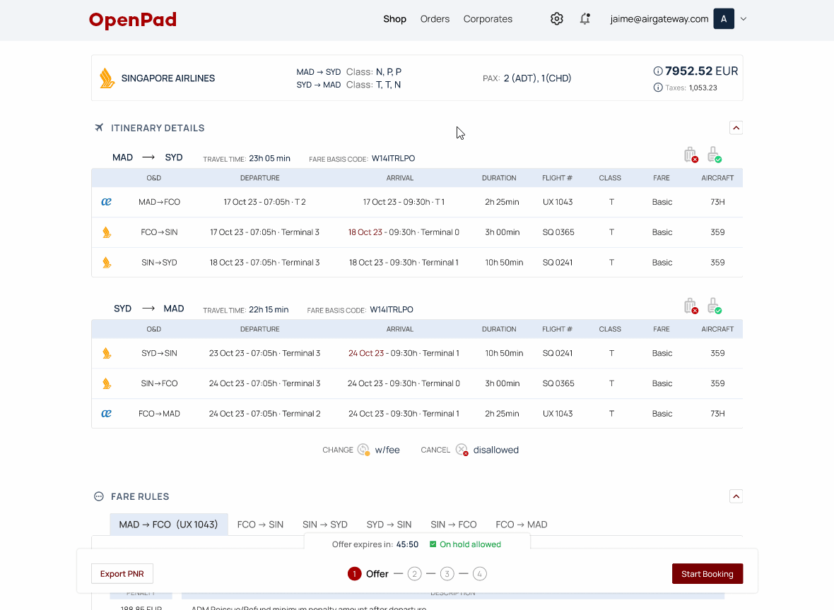 OpenPad offer flow