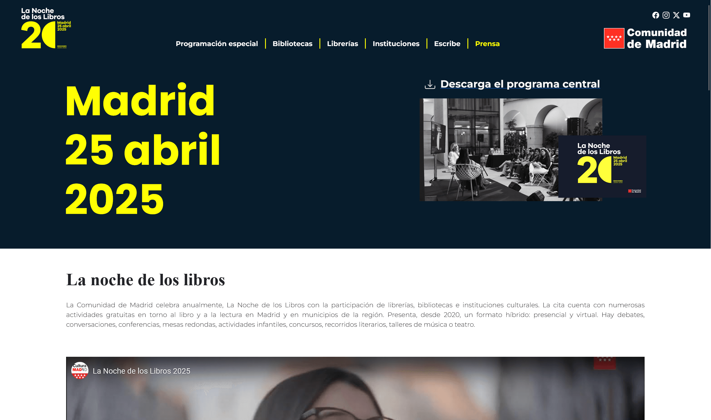 Redesigned La Noche de los Libros from 2025